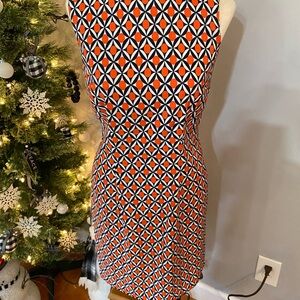 Alyx Sheath Dress Size 10-Orange and Navy